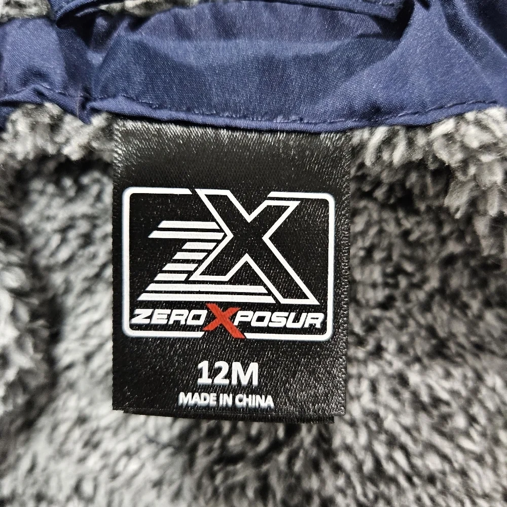 ZeroXposur Toddler Baby Boy Navy Blue 12M‎ Hooded Sherpa Lined Midweight Jacket